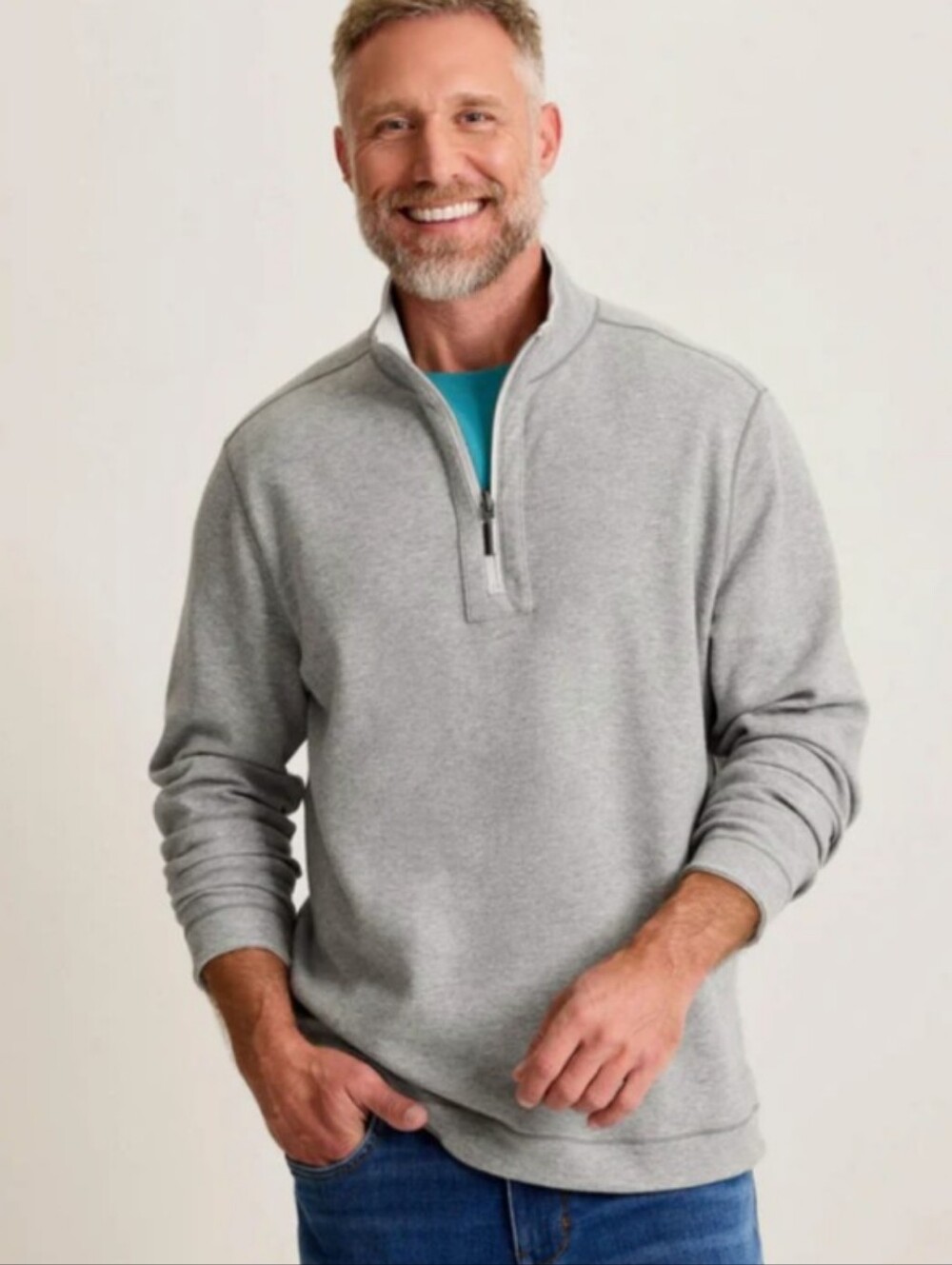 Tommy Bahama Mens Reversible 1/4 Zip Pullover Sweater Large